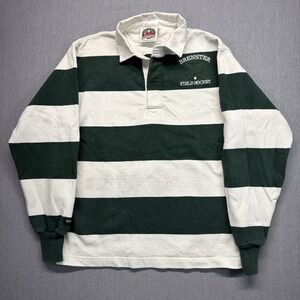 Vintage Barbarian Rugby Shirt Men's Small Green Colorblock Preppy Thick 90s